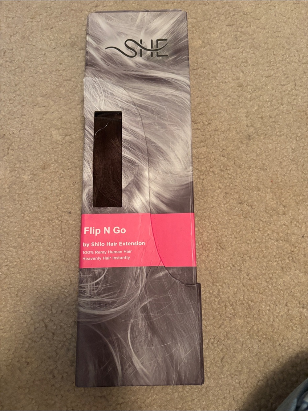 Shiloh Hair  Flip N Go Remy Human Hair Extension - Dark Brown. Brand new in box.